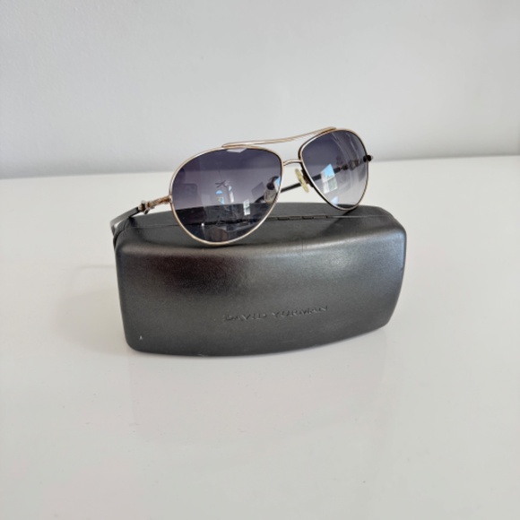 Rare David Yurman Women\'s Aviator Sunglasses DY007 Palladium Buckle Silver +Case main image 8